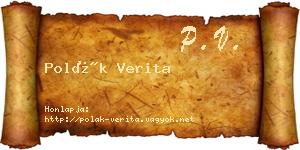 Polák Verita névjegykártya